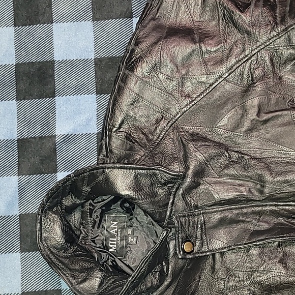 Vintage. 90s. Milan Leather. Patchwork leather. Heavyweight w/lining. Size 3x - Picture 9 of 16
